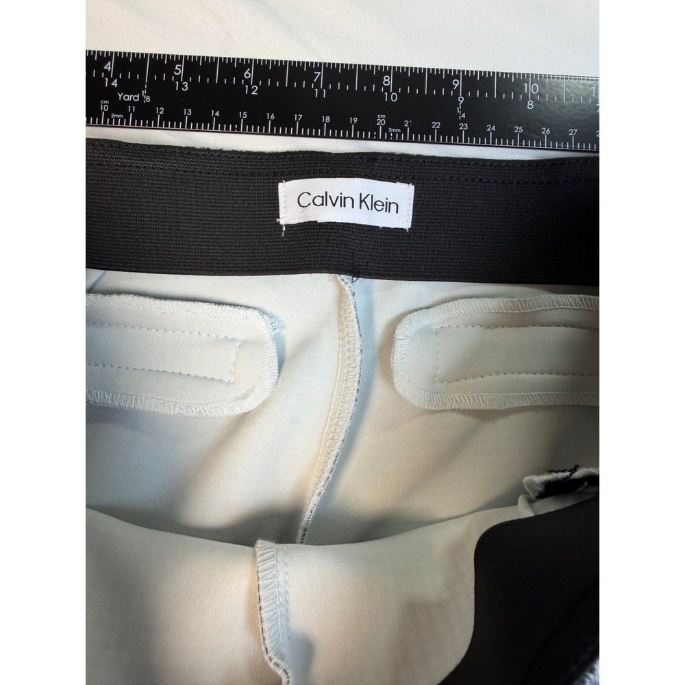 Calvin Klein Houndstooth Pull On Dress Pants Womens 6 Black White S19P429R - Picture 3 of 11